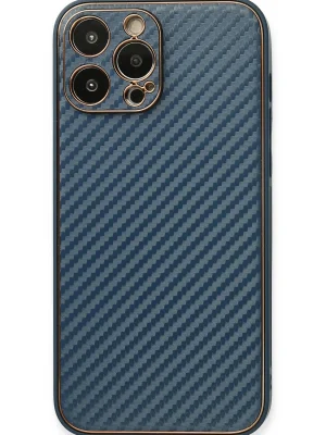 Newface iPhone 13 Pro Kılıf Coco Karbon Silikon - Mavi