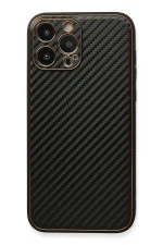 Newface iPhone 13 Pro Kılıf Coco Karbon Silikon - Siyah