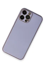 Newface iPhone 13 Pro Max Kılıf Coco Deri Silikon Kapak - Açık Lila - Görsel 2