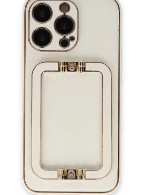 Newface iPhone 13 Pro Max Kılıf Coco Elit Kapak - Beyaz