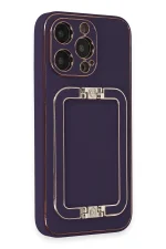 Newface iPhone 13 Pro Max Kılıf Coco Elit Kapak - Derin Mor - Görsel 2