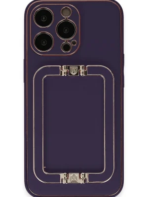 Newface iPhone 13 Pro Max Kılıf Coco Elit Kapak - Derin Mor