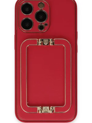 Newface iPhone 13 Pro Max Kılıf Coco Elit Kapak - Kırmızı