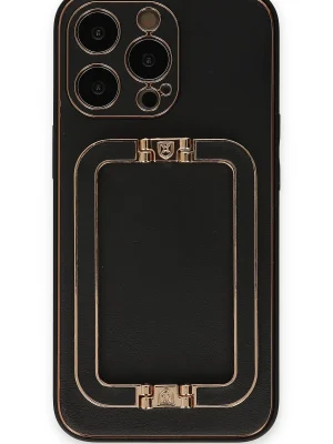 Newface iPhone 13 Pro Max Kılıf Coco Elit Kapak - Siyah