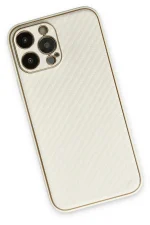 Newface iPhone 13 Pro Max Kılıf Coco Karbon Silikon - Beyaz - Görsel 2