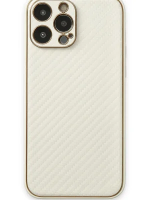 Newface iPhone 13 Pro Max Kılıf Coco Karbon Silikon - Beyaz