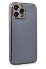 Newface iPhone 13 Pro Max Kılıf Coco Karbon Silikon - Gri - Görsel 2