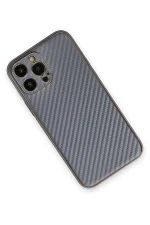 Newface iPhone 13 Pro Max Kılıf Coco Karbon Silikon - Gri - Görsel 3