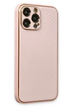 Newface iPhone 13 Pro Max Kılıf Coco Karbon Silikon - Pembe - Görsel 2