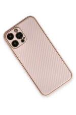 Newface iPhone 13 Pro Max Kılıf Coco Karbon Silikon - Pembe - Görsel 3