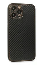 Newface iPhone 13 Pro Max Kılıf Coco Karbon Silikon - Siyah - Görsel 2