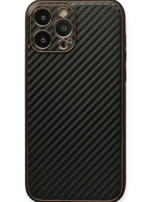 Newface iPhone 13 Pro Max Kılıf Coco Karbon Silikon - Siyah