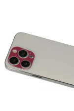 Newface iPhone 13 Pro Max Rainbow Kamera Lens Koruma Cam - Koyu Kırmızı