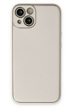 Newface iPhone 14 Plus Kılıf Coco Deri Silikon Kapak - Beyaz
