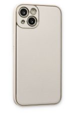Newface iPhone 14 Plus Kılıf Coco Deri Silikon Kapak - Beyaz - Görsel 3