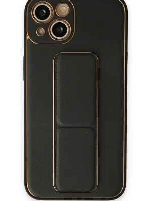 Newface iPhone 14 Plus Kılıf Coco Deri Standlı Kapak - Siyah