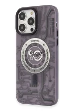 Newface iPhone 14 Pro Kılıf Apollo Magneticsafe Desenli Kapak - Apollo Mor - 5 - Görsel 2