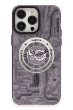 Newface iPhone 14 Pro Kılıf Apollo Magneticsafe Desenli Kapak - Apollo Mor - 5 - Görsel 3