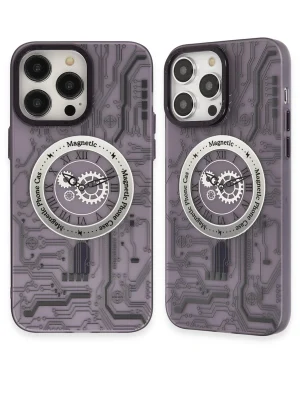 Newface iPhone 14 Pro Kılıf Apollo Magneticsafe Desenli Kapak - Apollo Mor - 5