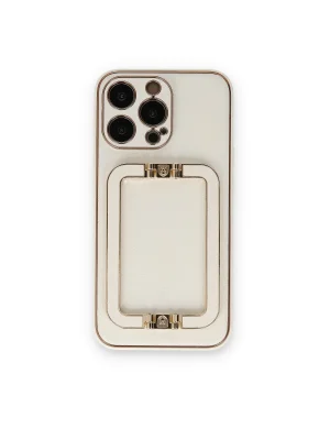 Newface iPhone 14 Pro Max Kılıf Coco Elit Kapak - Beyaz