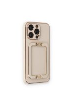 Newface iPhone 14 Pro Max Kılıf Coco Elit Kapak - Gold - Görsel 2