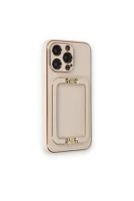 Newface iPhone 14 Pro Max Kılıf Coco Elit Kapak - Gold - Görsel 2