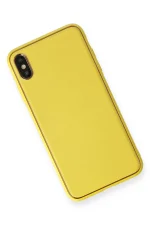 Newface iPhone XS Max Kılıf Coco Deri Silikon Kapak - Sarı - Görsel 2