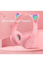 Newface P47M Kablosuz Kedi Kulaklık - Mor - Görsel 4