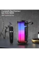 Newface Pluse 5 Mikrofonlu RGB Kablosuz Hoparlör - Beyaz - Görsel 3