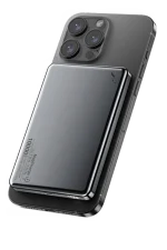 Newface PW560 10.000 mAh Dijital Göstergeli 20W Type-C ve 15W Kablosuz Şarj PD Hızlı Şarj Magsafe Powerbank - Titanyum