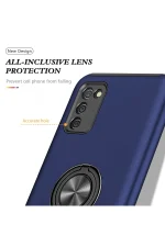 Newface Samsung Galaxy A02S Kılıf Elit Yüzüklü Kapak - Lacivert - Görsel 4