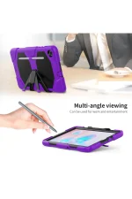 Newface Samsung Galaxy P610 Tab S6 Lite 10.4 Kılıf Griffin Tablet Kapak - Mor - Görsel 7