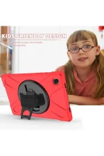 Newface Samsung Galaxy T500 Tab A7 10.4 Kılıf Amazing Tablet Kapak - Kırmızı - Görsel 3