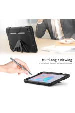 Newface Samsung Galaxy T500 Tab A7 10.4 Kılıf Griffin Tablet Kapak - Siyah - Görsel 7