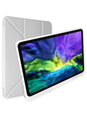 Newface Samsung Galaxy T970 Tab S7 Plus 12.4 Kılıf Kalemlikli Mars Tablet Kılıfı - Gri
