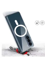 Newface Samsung Galaxy Z Fold 5 Kılıf Magneticsafe Şeffaf Silikon - Şeffaf - Görsel 3