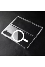 Newface Samsung Galaxy Z Fold 5 Kılıf Magneticsafe Şeffaf Silikon - Şeffaf - Görsel 4