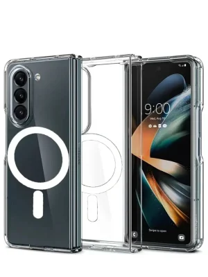 Newface Samsung Galaxy Z Fold 5 Kılıf Magneticsafe Şeffaf Silikon - Şeffaf