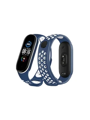 Newface Xiaomi Mi Band 4 Spor Delikli Kordon - Lacivert-Beyaz