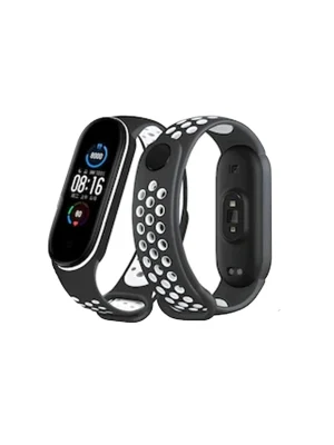 Newface Xiaomi Mi Band 4 Spor Delikli Kordon - Siyah-Beyaz