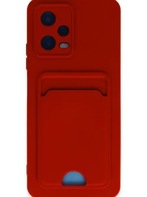 Newface Xiaomi Redmi Note 12 4G Kılıf Kelvin Kartvizitli Silikon - Kırmızı