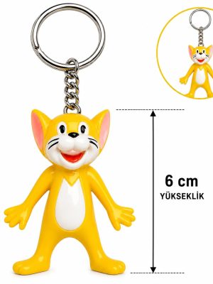 Sevimli Sarı Kedi Figürlü Anahtarlık 6 Cm