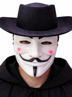 Vendetta Maske ve Şapka Seti – Anonim Stil Parti Maskesi