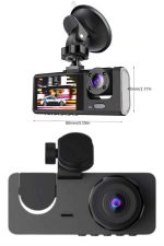 Yol Kayıt Araç Kamerası HD DVR 3 Kameralı 2.0in Ekranlı Ön İç Arka - Görsel 2
